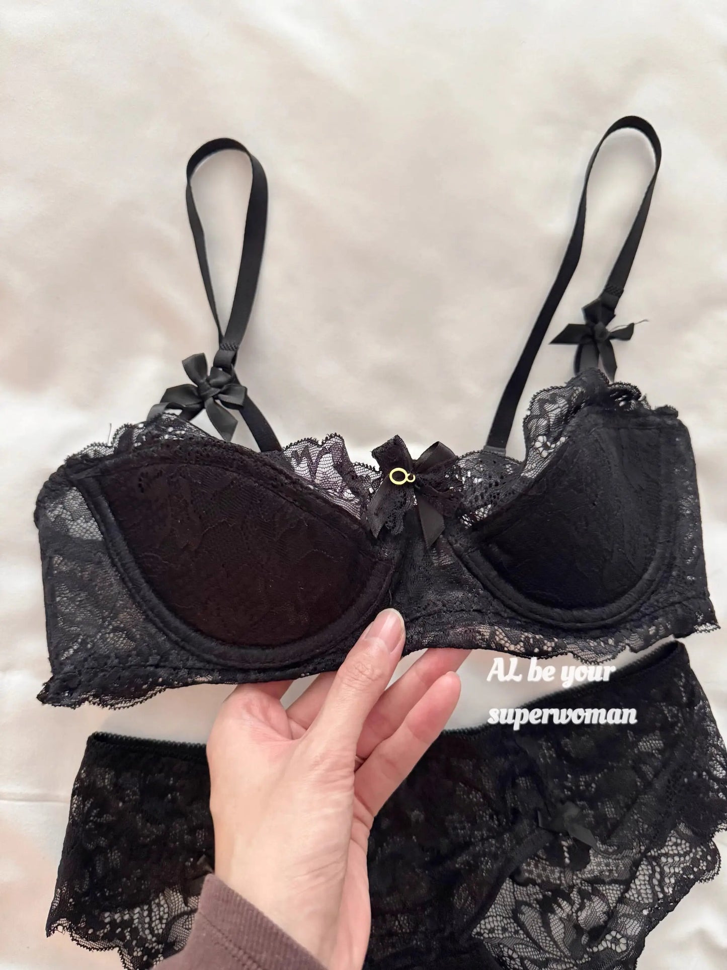 Sexy Lace Half Cup Bra Set Women Soft Underwire Gathered Thin Push Up Lightweight Exquisite Lace Comfort Lingerie Set 4 Colors
