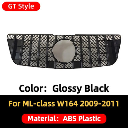 Front Mask Grille Bumper Grill Hood Mesh Modification For Mercedes Benz ML W164 2005-2011 GT Diamond Style Tuning Accessories