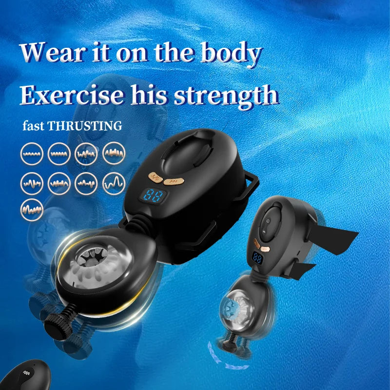 Samurai belt rolling cup multi frequency vibration thrust 2-in-1 stimulation men's airplane cup adult products sex toy