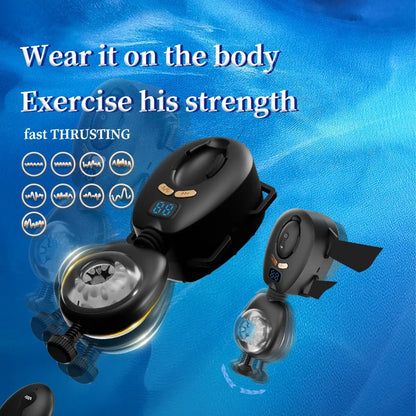 Samurai belt rolling cup multi frequency vibration thrust 2-in-1 stimulation men's airplane cup adult products sex toy