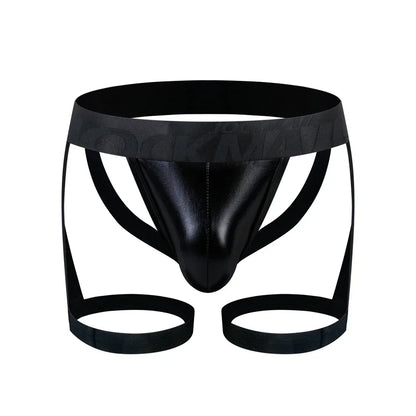 Detachable Split-type Sets Mens Strap Harness Bodysuit Black Leather Men Sexy G String Thong Jockstrap Leg Bondage Gay Underwear