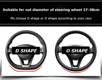 Carbon Fiber+Leather Car Steering Wheel Cover Non-Slip 38cm For Seat Tarraco Arona Ateca Ibiza Toledo Mii Leon Arosa Exeo ST FR