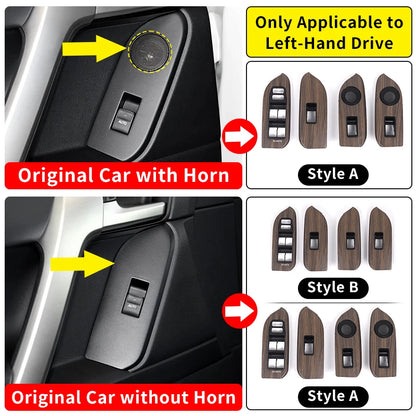 For Toyota 2010-2023 Land Cruiser Prado 150 LC150 Wood Grain Door Handle Armrest Interior Upgrade Accessories Replacement Parts