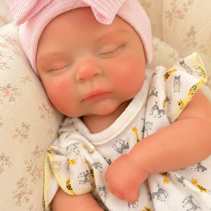 Close Eyes Peaches 45cm Washable bebe reborn de silicona Girl Dolls With Open Mouth  Painted Skin & Unpainted Newborn Girl Doll