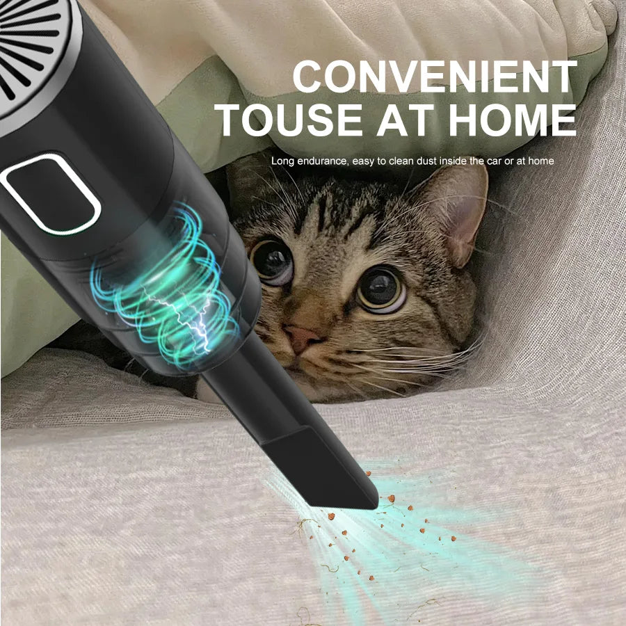 Mini Lightweight Wireless Car Vacuum Cleaner Portable Rechargeable Cleaning Tool Efficient Dust Removal Low Noise Design Practical Gadget For Travel Use Car Care And Daily Household Sanitation Maintenance Cleaning Work