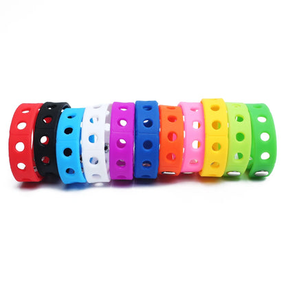 9/11/20pcs Random Color Silicone Bracelet Wristbands 18CM With Shoe Buckle PVC Shoe Accessories Shoes charms Kid birthday Gifts