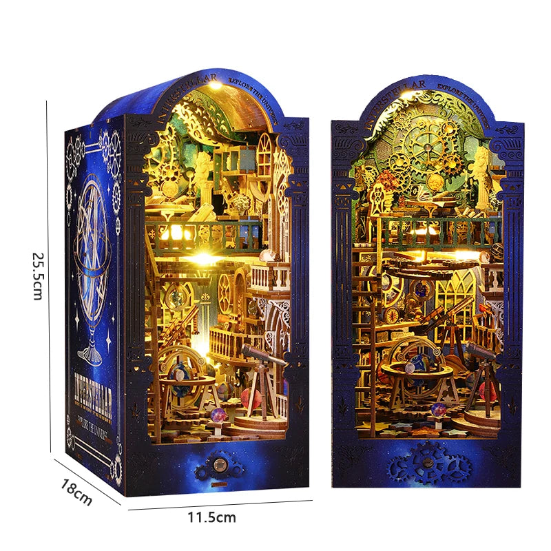 Magical DIY Book Nook Kits Miniature Doll House With LED Light 3D Puzzles Building Wooden Bookshelf Bookend Toy For Adults Gifts