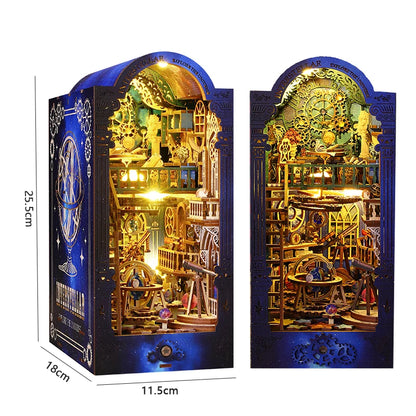 Magical DIY Book Nook Kits Miniature Doll House With LED Light 3D Puzzles Building Wooden Bookshelf Bookend Toy For Adults Gifts
