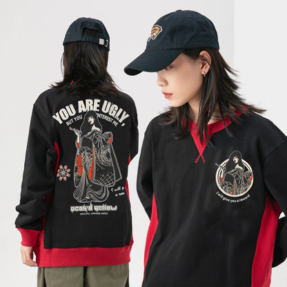 Monkey Store Autumn Winter Hoodie Unisex Casual Print round Neck Sweatshirt Warm Comfortable Cotton Long Sleeve Youth Fashion