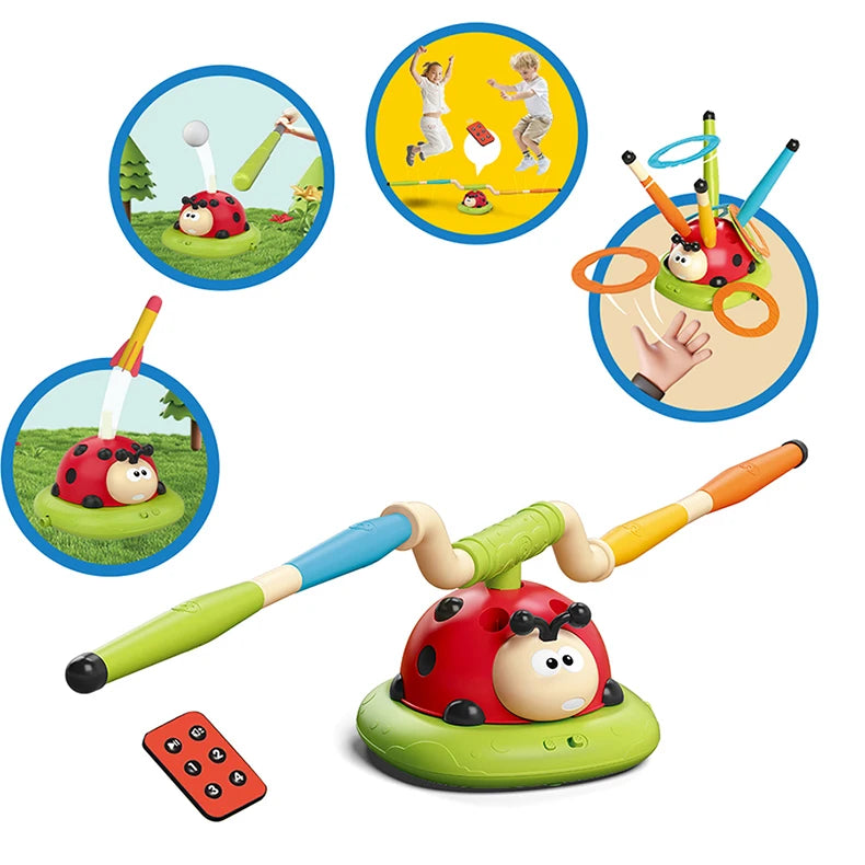 4 Styles Ladybug Multifunction Exercise Machine Ferrule Jump Rocket Launcher Toy Sports Entertainment Game Outdoor Educational