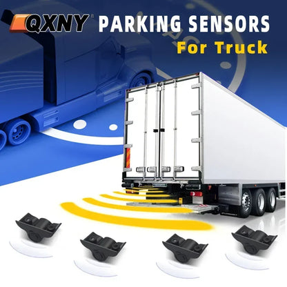 Truck Parktronic Backup Radar Parking Sensor 4 Kit Reversing  LCD Display for Van Rv Lorry Trailer Detector Voice Beep Alarm..