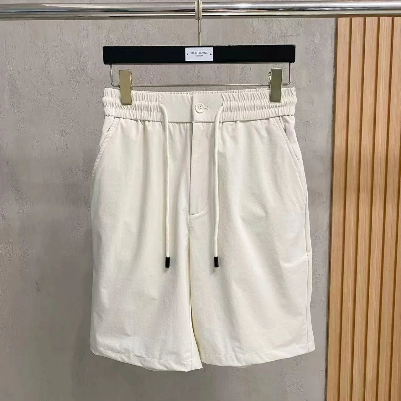 BC Italy Embroidery Old Money Style Men's Drawstring Straight Light Skin Casual Pants