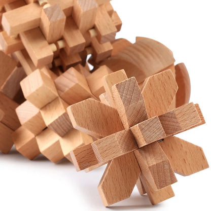 6PCS Set Wooden Brain Teaser Puzzle Cube Educational Toys for Kids And Adults Assembly & Disentanglement Puzzles IQ Challenge
