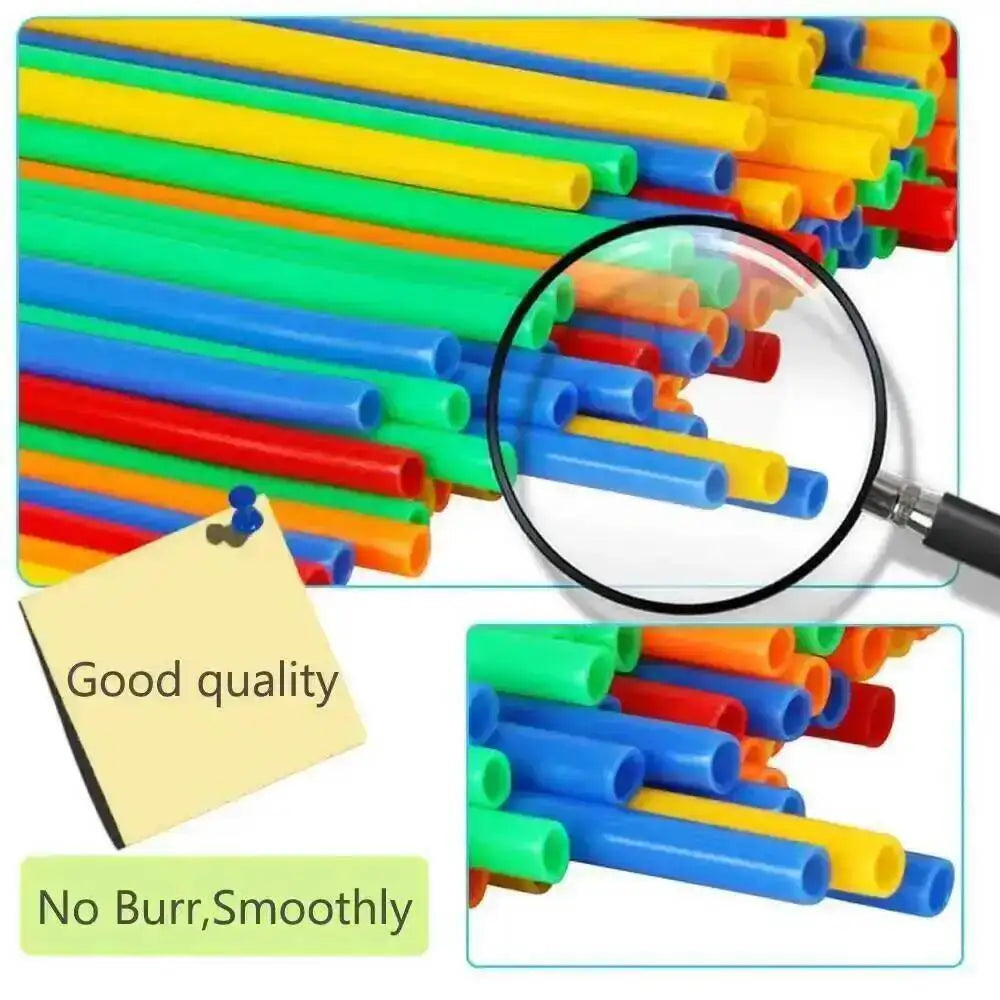 100-600pcs Straw Building Blocks Construction Blocks Straws and Connectors Colorful Motor Skills Engineering Educational Toys
