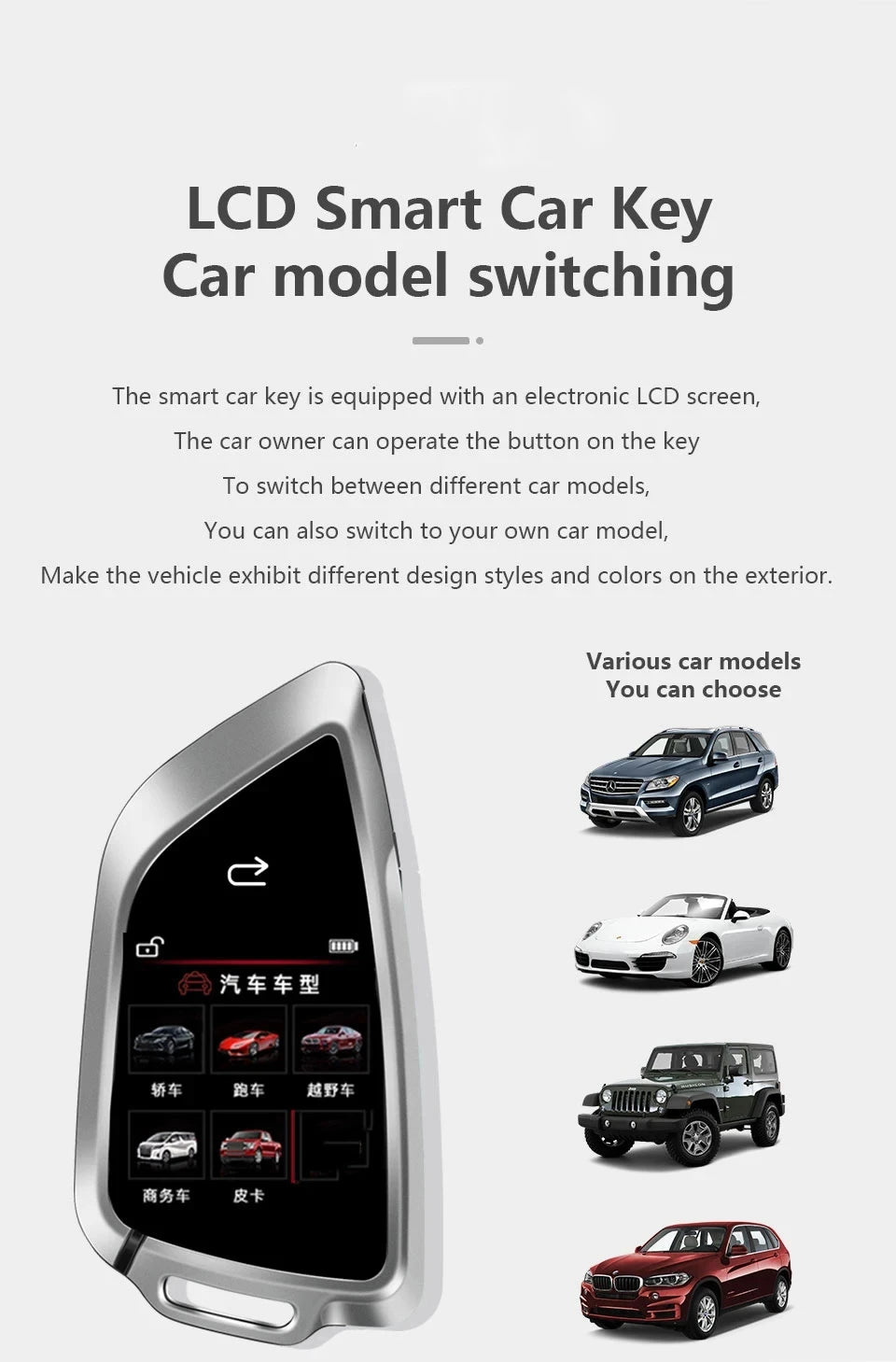 HS688 Universal Smart LCD Car Key For BMW Audi Benz KIA Lexus Jaguar Nissan Hyundai Honda Toyota Ford Renault Comfortable Entry