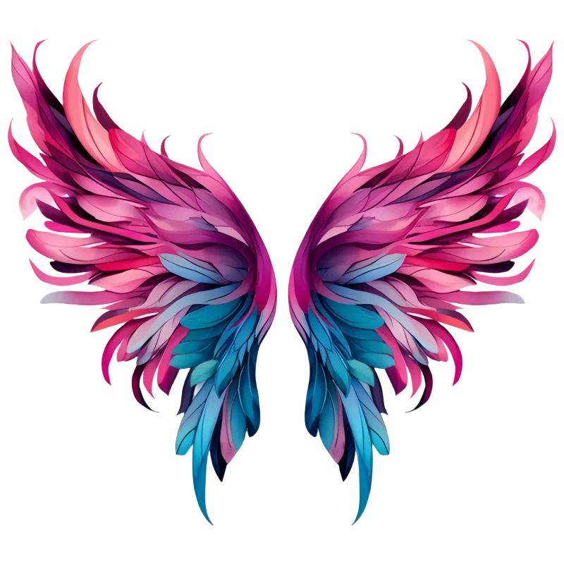 Dreamy Colorful Angel Wings Sticker - HD Self - Adhesive Decal for Living Room, Bedroom Walls, Computer Desks, Cars & Luggage