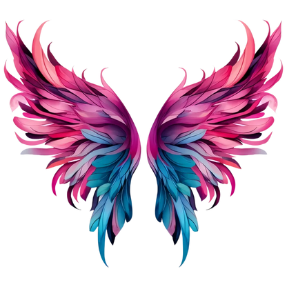 Dreamy Colorful Angel Wings Sticker - HD Self - Adhesive Decal for Living Room, Bedroom Walls, Computer Desks, Cars & Luggage