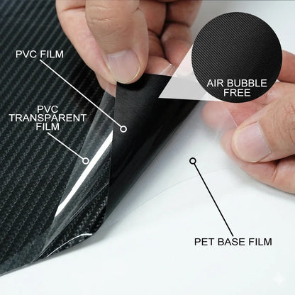 6D Carbon Fiber Black DIY Car Hood Bonnet Wrap Film Waterproof  Paint Protection Film Anti-Scratch Wrap Cover Tuning Accessories