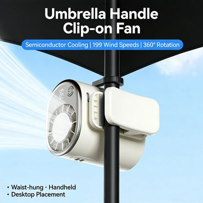 Car Clip On Fan Mini Portable Fan Outdoor Clip Umbrella Fan Waist Clip Electric Fan USB Rechargeable Desktop Cooling Fan Camping