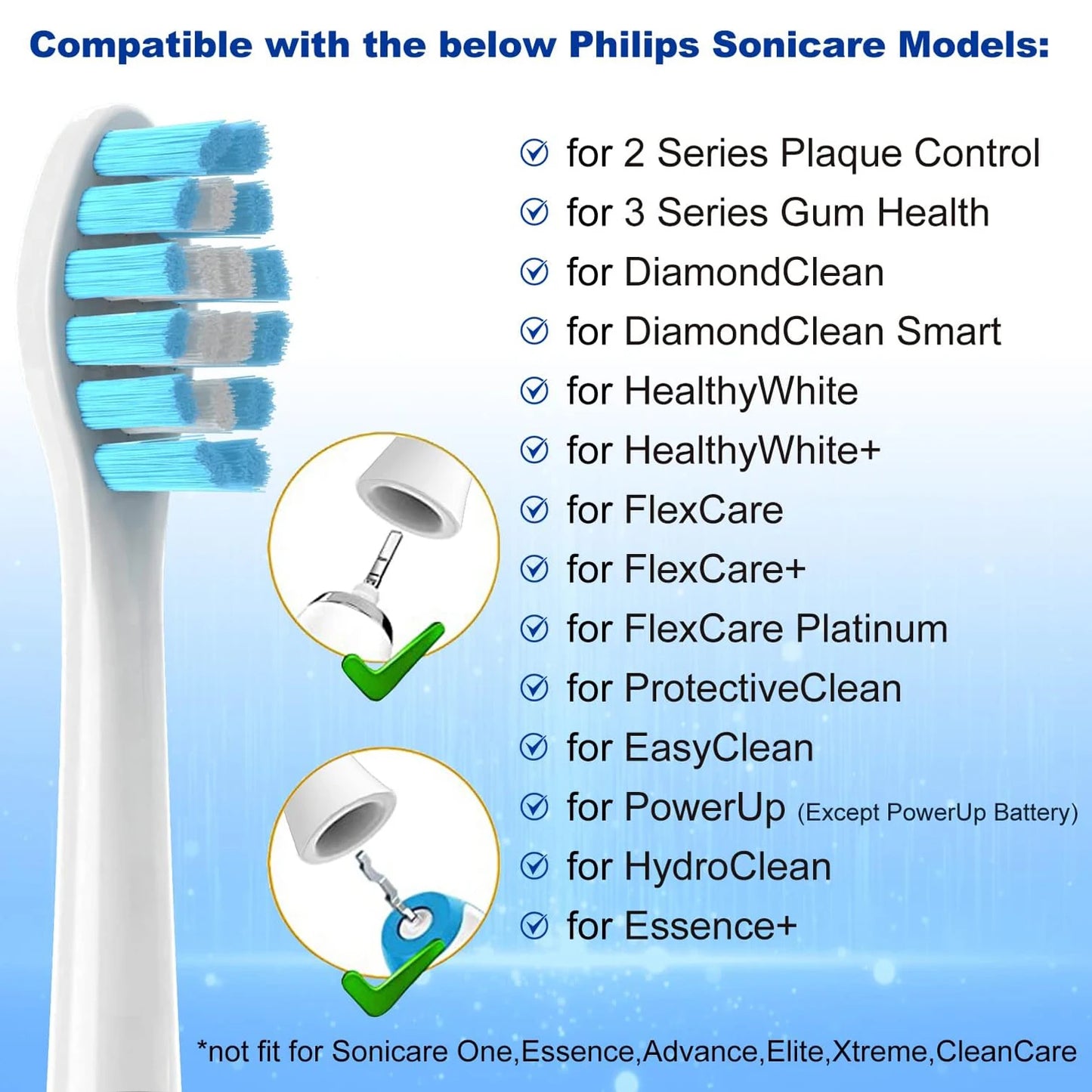 Replacement Toothbrush Heads Compatible with Philips Sonicare Soft Replacement Electric Brush Head 4100 6500 6100 7500 5300 1100