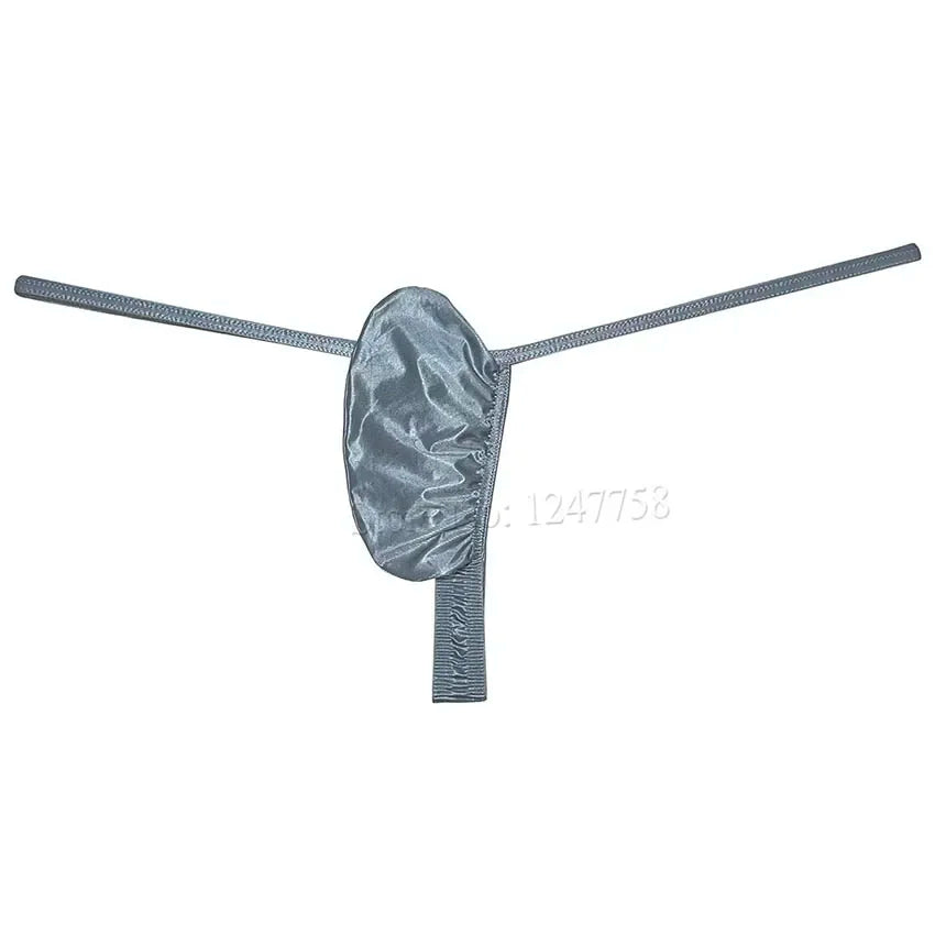Men Push-out G-string Underwear Thongs and G Strings Low Rise Solid Enhance Pouch Bikini Thong Shiny T-back Lingerie
