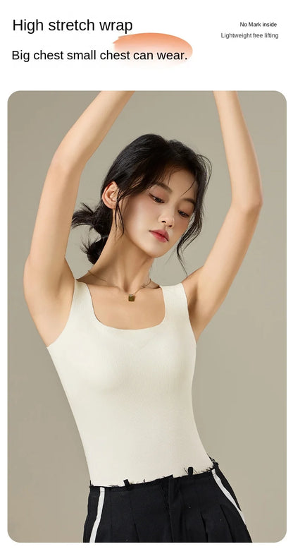 M-2XL For 40-75kg German Velvet Thermal Tank Top Women With Chest Pad Autumn and Winter Thickened Seamless Underwear