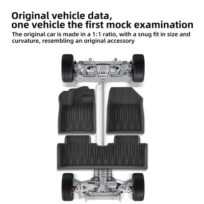 Left Drive for BYD ATTO2 EV/Yuan UP 2024-2025 Car Floor Mats Cargo Liner Trunk Pad TPE 3D Foot Mat Waterproof BLACK