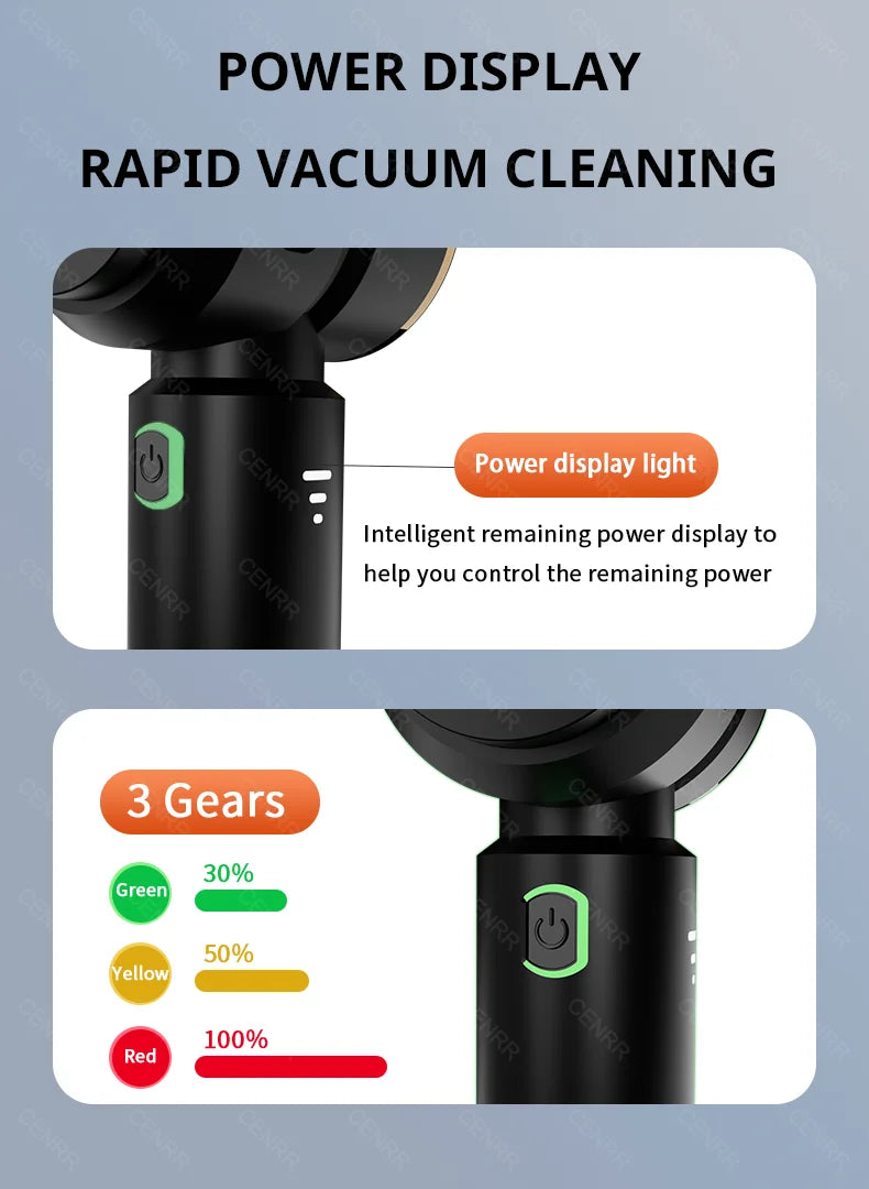 CENRR Car Vacuum Cleaner 998000PA Handheld Wireless Powerful Portable Vacuum Cleaner Home Appliance Cleaning Machine Car Cleaner
