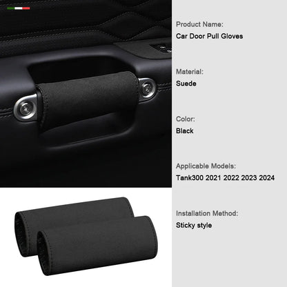TOP Suede Car Interior Panel Trim Decoration For Great Wall WEY Tank 300 2021 2022 2023 Gear Shift Cover Modification Accessory