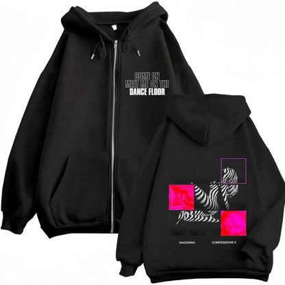 Madonna CONFESSIONS II Album Tour 2026 Printed Casual Hip Hop Y2k Street Style Printed Pattern Hoodie Daily Dressing