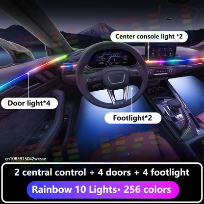 18 in 1 For Ford Transit Custom 2023-2026 Years Car Interior Ambient Lights Strips Breathing Lighting Kit App Control Auto LED s