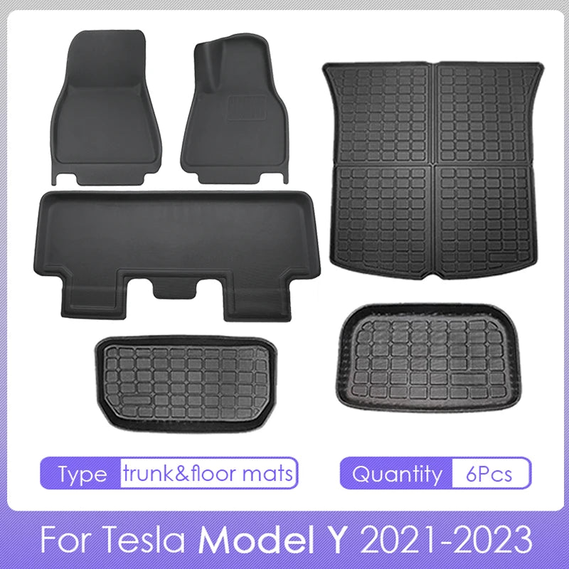 Floor Mats For Tesla Model Y Right-Hand Dirve Floor Mats Cargo Liner Car Anti-dirty Pad Waterproof RHD Model Y 2023 Accessories