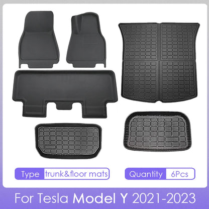 Floor Mats For Tesla Model Y Right-Hand Dirve Floor Mats Cargo Liner Car Anti-dirty Pad Waterproof RHD Model Y 2023 Accessories