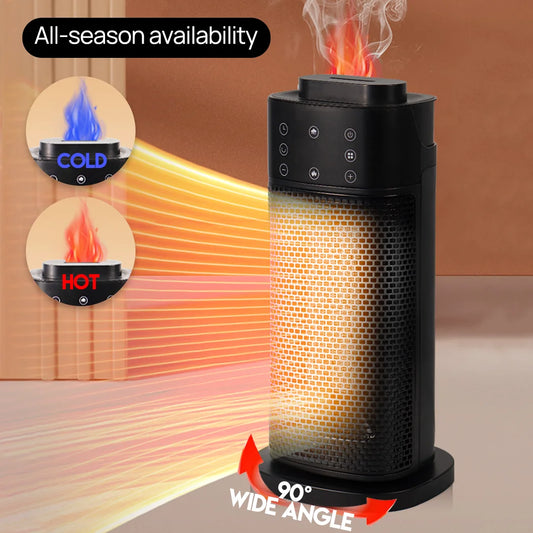 PORIYA 2000W Electric Tower Fan Heater Instant Heating Purifying Fan w/Remote
