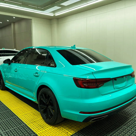 Car Wrap Color Change Film Sticker Vinyl Crystal Turquoise PET Bubble Free Auto Self Adhesive Sticker Car Accessories Decoration