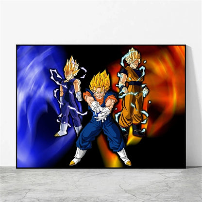 Classic Warm Blood Dragon Ball Posters Anime Pictures Goku Vegeta Son Gohan Wall Art Home Decor Picture Hanging Painting Decor