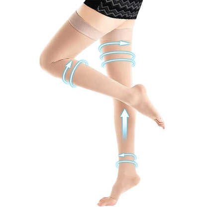 30-40mmHg Medical Compression Socks Varicose Veins Socks Elastic Nursing Socks Third Grade Compression Over Knee Socks