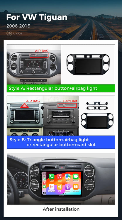 Ainavi Car Radio For Volkswagen VW Tiguan 2006 2010 2016 Golf Plus Wireless Carplay Android Auto Car Stereo Multimedia Player