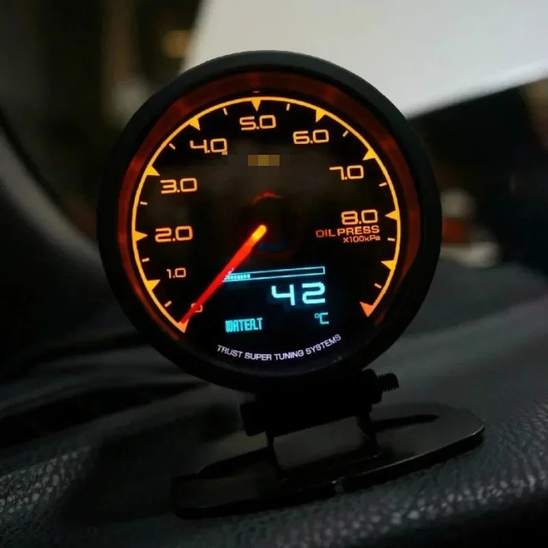 Greddi Boost Gauge 62mm 7 Colors Car Meter Multi D/A Digital Display Water Temp oil pressure oil temperature LCD Gauge 2.5 Inch