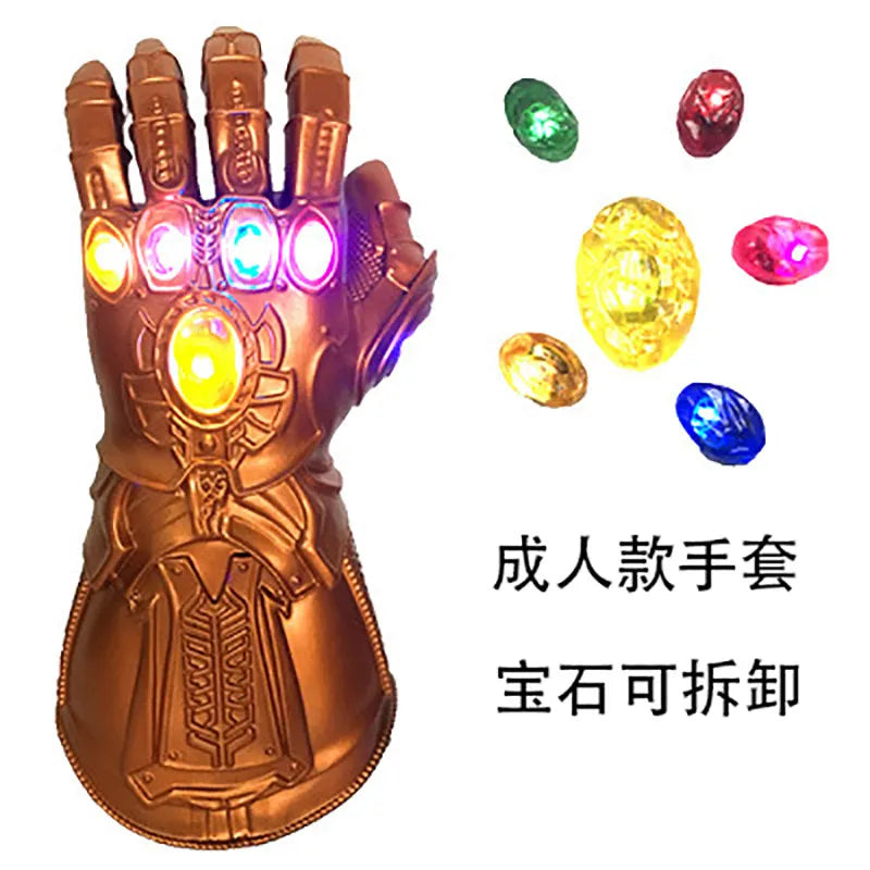 Marvel Iron Man Thanos PVC Infinity Gauntlet Wearable Movable Led Removable Infinity Stones Cosplay Prop Collectible Model Adult
