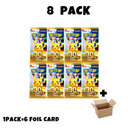 New Pokemon 30th Anniversary All Foil Cards Chinese Ver Booster Pack Special New PTCG Sealed FUR Pikachu Cards For Collection