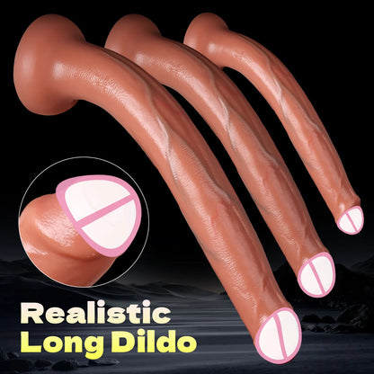 Extra Long Realistic Dildos G-Spot Stimulation Deep Touch Penis Vagina Anal Massage Penetration Dick  Sex Toys for Women and Men