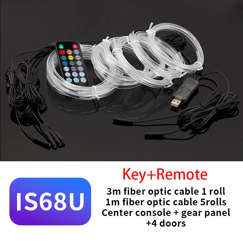 Car Interior Led Decorative Lamp Remote App EL Wiring Neon Strip For Auto DIY Flexible Ambient Light USB Party Atmosphere Diode