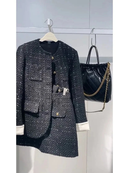 Korean Style Autumn Winter New Ladylike Outerwear Skirt Set Women's Fashion Two-Piece Suit Casual Style Versatile Audience