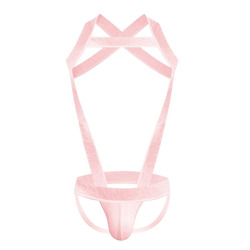 Men's Harness Straps Sexy Body Bondage Bra Underwear Nightclub Erotic Costume Hollow Out Performance Tank Top Clothing Corset