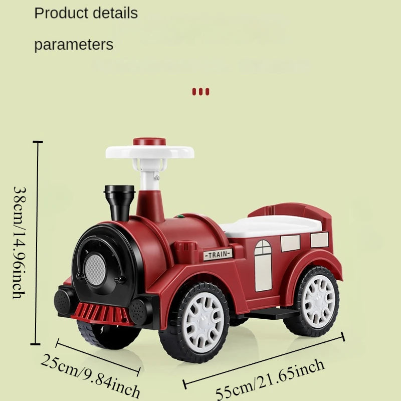 Ride on Toys for Kids Ride On Train with Lights & Music Retro Balance Bike Balance Car Toy Birthday Gift for Toddlers Boys Girls