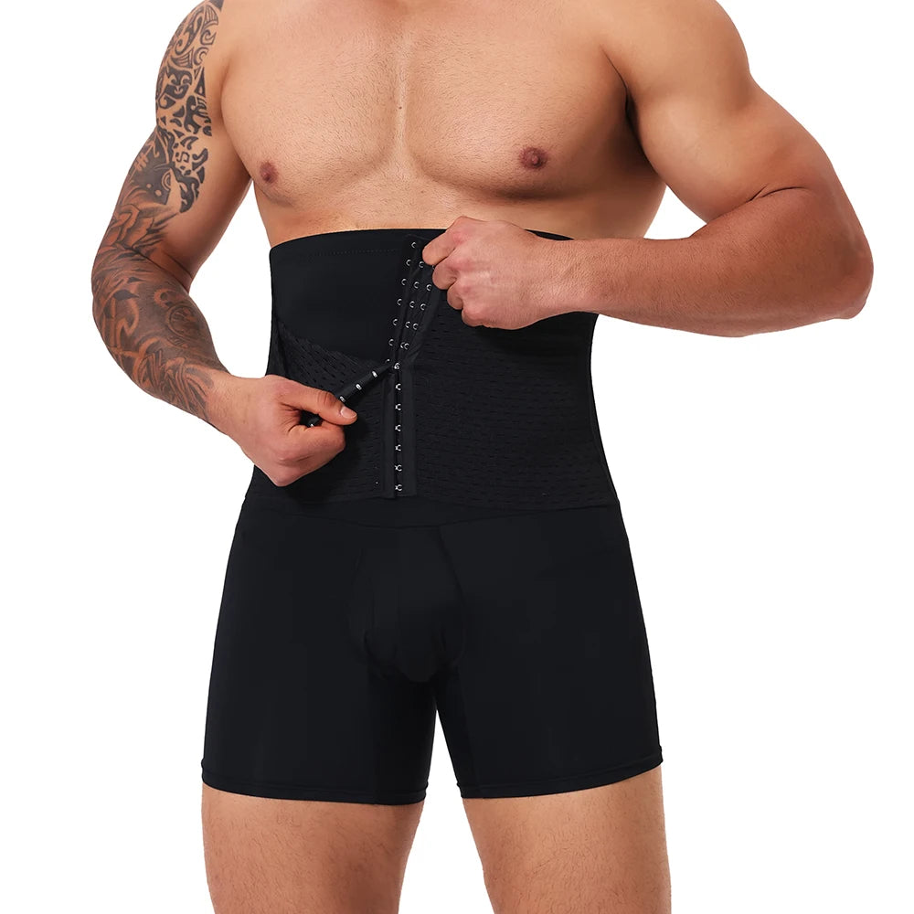 2 in 1 Mens Body Shaper Tummy Control Compression Shorts Waist Trainer Shapewear Butt Lifter Anti Chafing Boxer Underwear New in