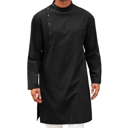 Mens Arab Long Shirt Traditional Muslim Thobe Kaftan Casual Wear Muslim Fashion
