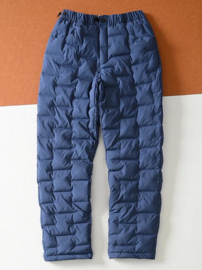 Thickened Winter Ski Pants Men Women Straight Leg Polar Cold Resistant Warm Cotton Trousers Fashionable Long Pants Pure Color
