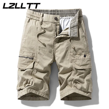 New Summer Men Cargo Cotton Shorts Mens Beach Multi Pocket Shorts Man Spring Fashion Casual Joggers Shorts Male Dropshipping